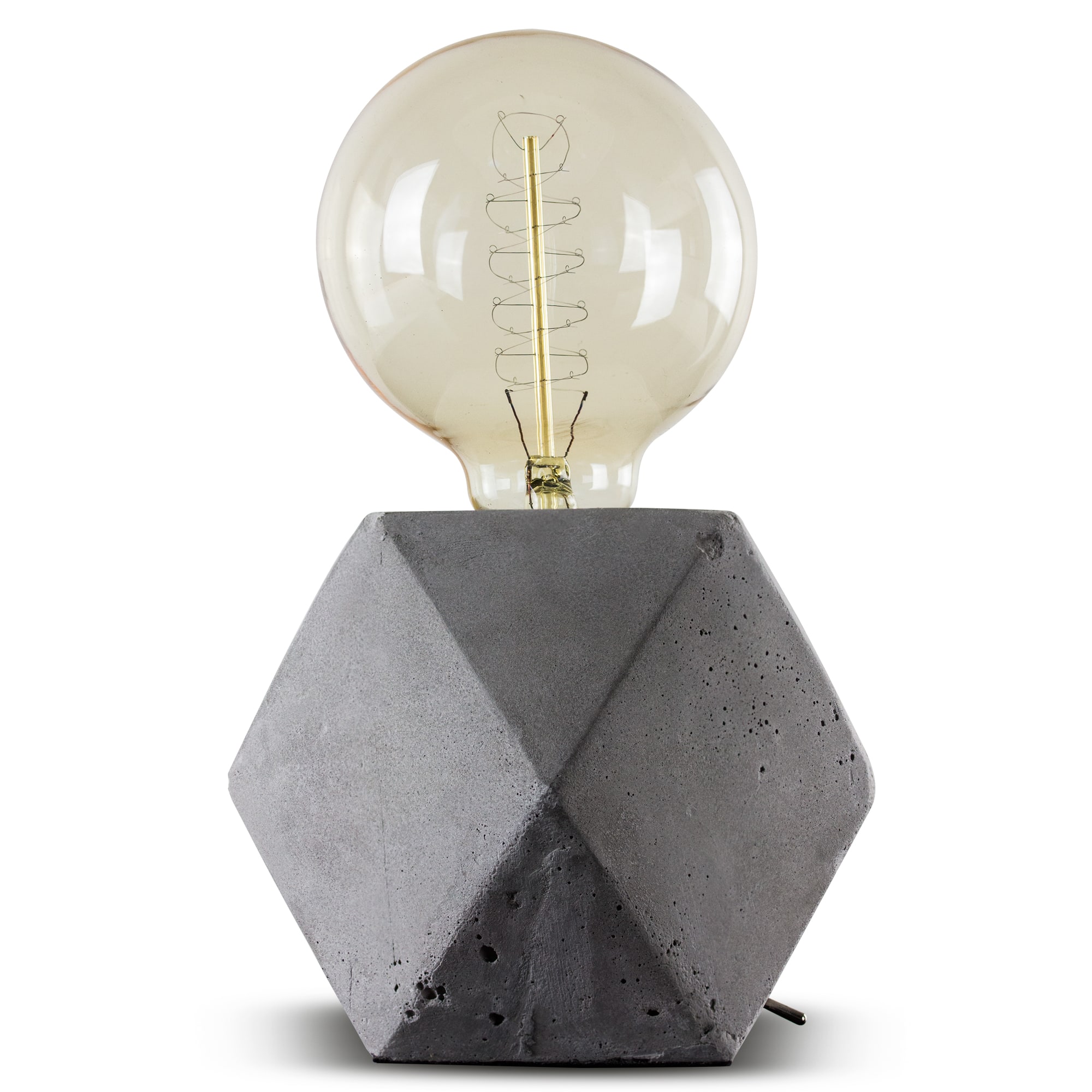 Geometric Hexagon Concrete Cement Accent Table Lamp
